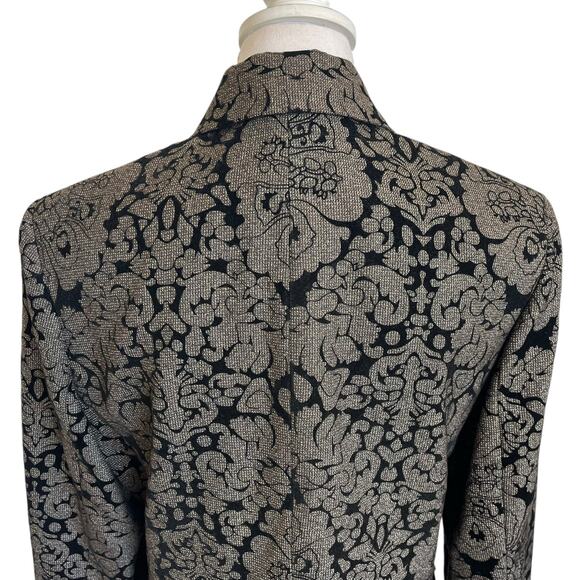 Evan Picone Jacket Blazer Women's Size 12 Brown Textured Floral Embossed Velvet - Picture 10 of 14
